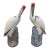 Pair of Vintage Italian Majolica Glazed Ceramic Stork / Heron Sculptures For Sale