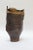 Studio stoneware vase in deep burgundy with ochre applied details (ca. 1970s, USA). Interesting textural and geometric...
