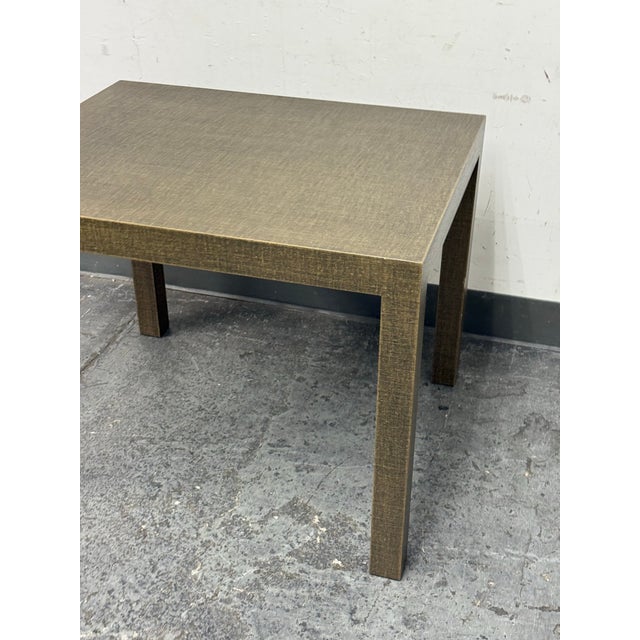 Urban Furniture Linen Wrapped End Table For Sale - Image 11 of 12