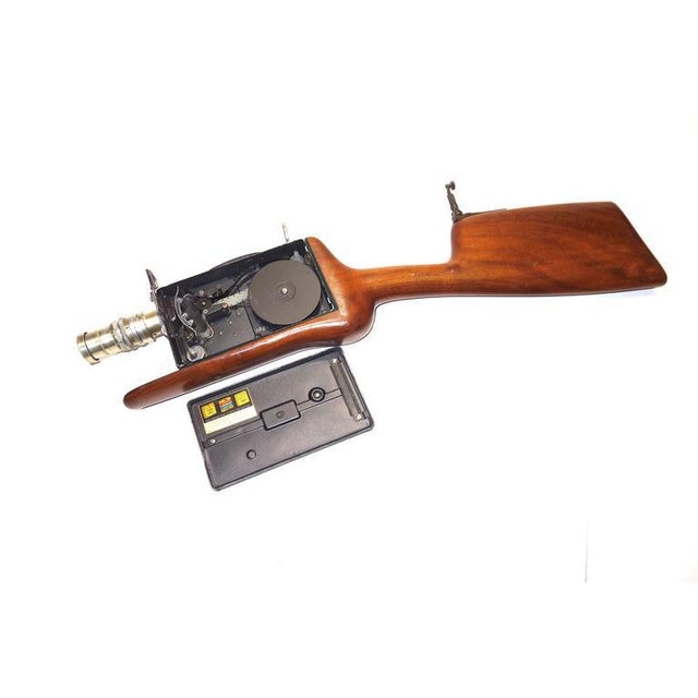 1930s Kodak Pro Movie Camera With Custom Built Wood Shoulder Support Stock, Circa 1930's For Sale - Image 5 of 11