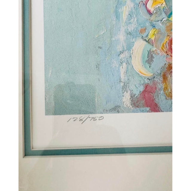 1990s Watercolor Lady in Floral Dress Unknown Artist Original For Sale - Image 9 of 9