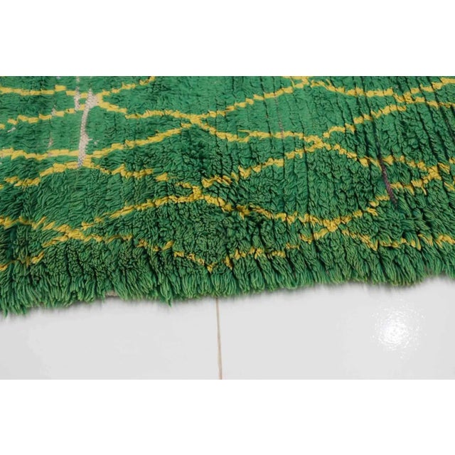 Emerald Green Moroccan Rug - 3'0" X 6'1" Ft For Sale - Image 4 of 6