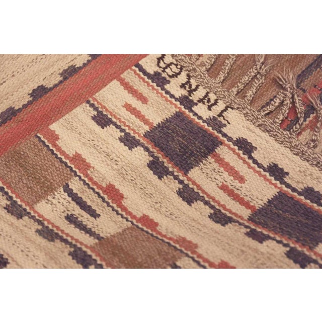 Red Nazmiyal Collection Vintage Marta Maas Sommarmattan Kilim Rug For Sale - Image 8 of 8