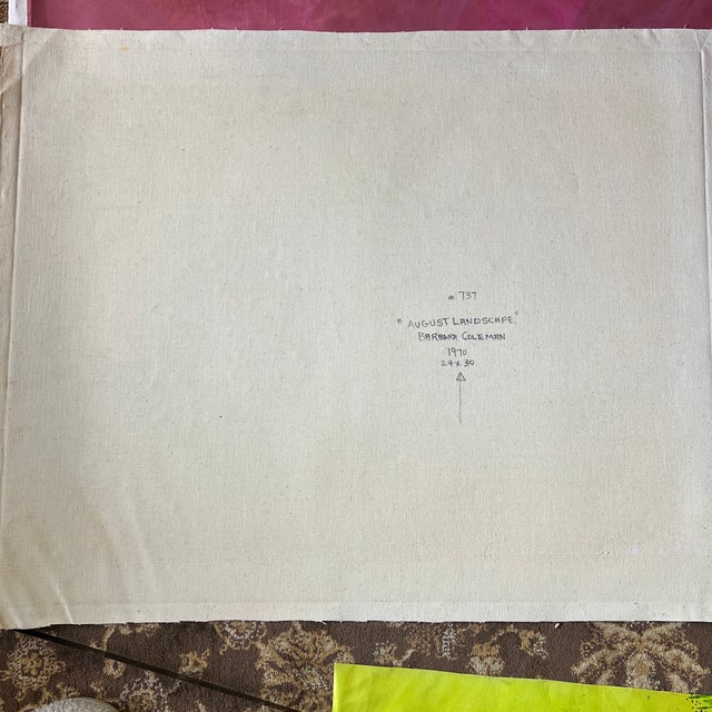 Oil on Canvas Framed Signed by Barbara Coleman August Landscape Made in 1970 For Sale - Image 11 of 12