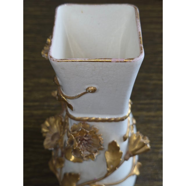 Art Nouveau Pirkenhammer Christian Fischer Bohemian Pocelain Flower Vase For Sale - Image 3 of 6