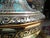 Hand Painted Glass Bowl With Cover Decorated With 24 Karat Gold and Multi-Blue Colors & Brass For Sale - Image 6 of 8