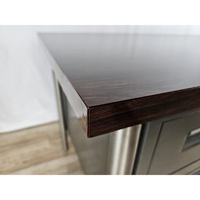 Iron Desk with Rosewood Laminate Top from Mobiltecnica Turin, Italy, 1970s For Sale - Image 12 of 18