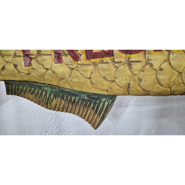 American Six Foot "Fresh Fish" Trade Sign For Sale - Image 3 of 12