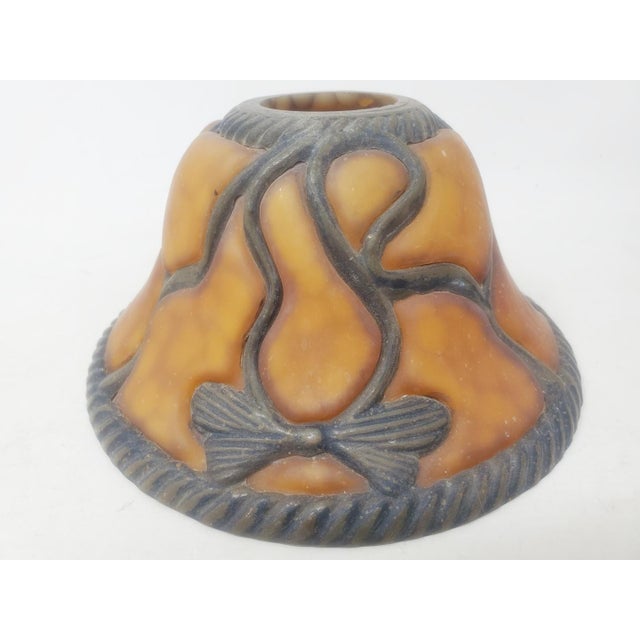 Vintage Meyda Bent Glass Lampshade - Bows - Ribbon - 4" Tall - 8" Diameter For Sale - Image 12 of 12