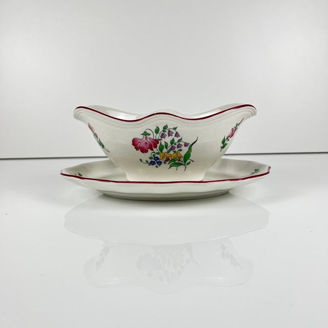 1980s Streetlight Gravy Boat with Pink Pattern from KG Lunéville, 1980s For Sale - Image 5 of 8