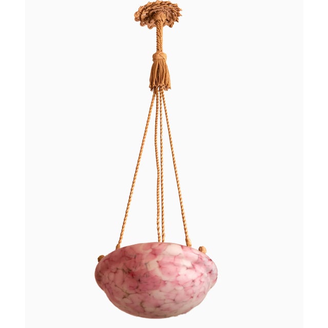 1950s Pink Art Deco Chandelier For Sale - Image 4 of 12