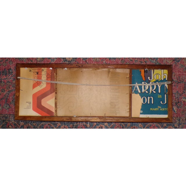 Vintage Gold Gilt Framed Mirror Two Prints Antique Tryptic Tripart Wall Mirror For Sale - Image 12 of 12