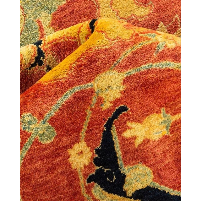 Textile Mogul, One-of-a-Kind Hand-Knotted Area Rug in Orange, 8' 1" x 9' 10" For Sale - Image 7 of 8