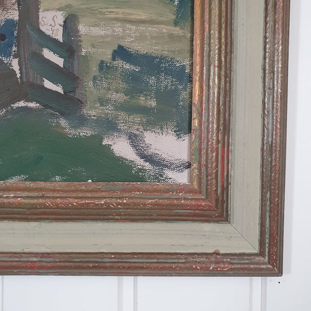 1948 Mid-Century Danish Fauvist Modernist Oil Painting by Sigurd Swane For Sale - Image 12 of 16