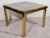 A substantial Italian '70s modern brass and marble end table, in the style of Italian designer Willy Rizzo, circa 1970s,...