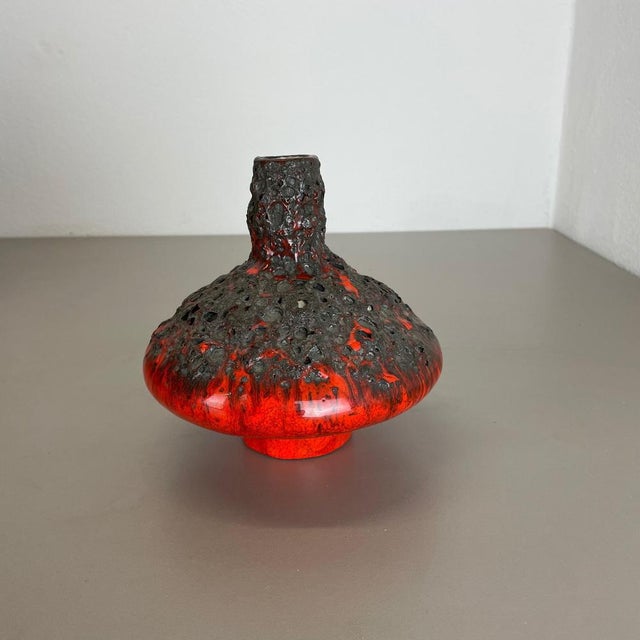 Black Red Black Ceramic Pottery UFO Vase from Otto Keramik, Germany, 1970s For Sale - Image 8 of 18