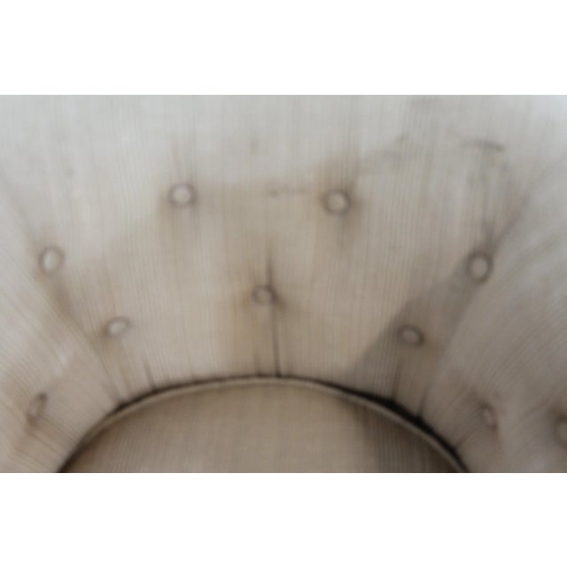 Textile Mid-Century Modern Barrel Back Ethan Allen Swivel Club Chair For Sale - Image 7 of 13