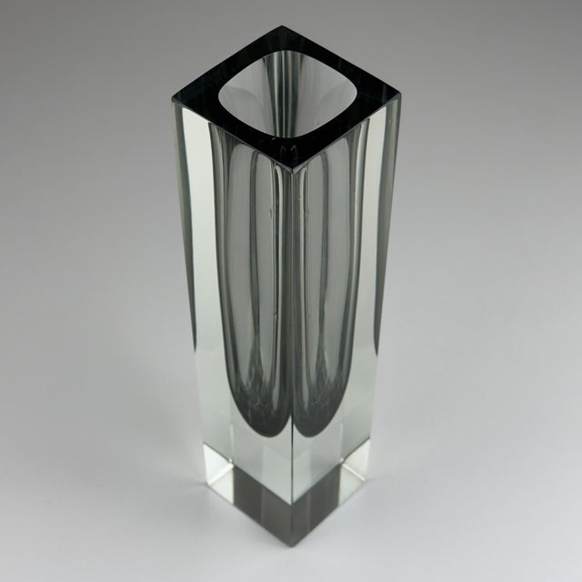 Sommerso Gray Murano Glass Vase, 1970s For Sale - Image 11 of 18