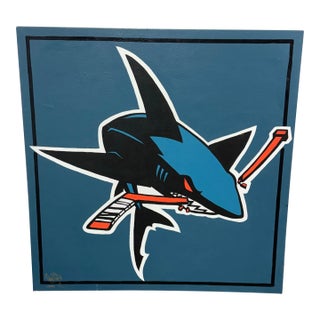 Circa 2021 NHL Hockey San Jose Sharks Original Oil Painting on Canvas, Signed For Sale