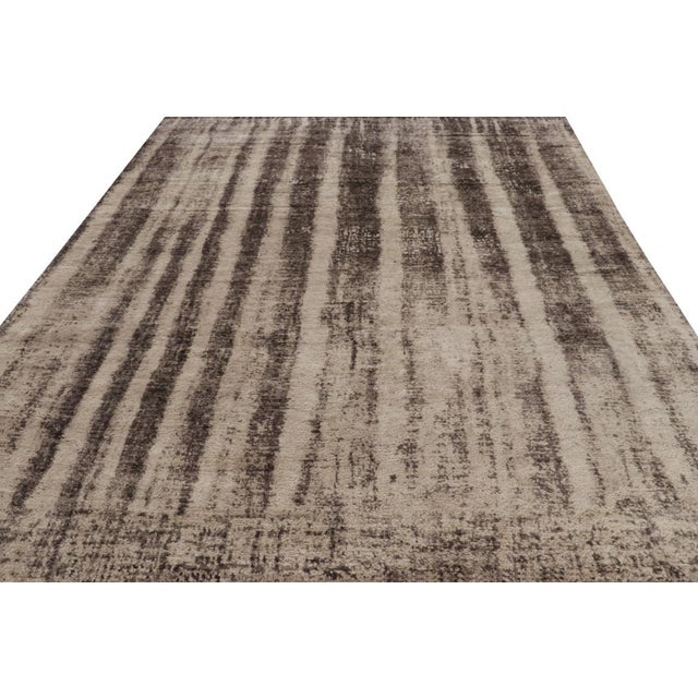 2010s Rug & Kilim’s Modern Rug With Beige-Brown Abstract Patterns For Sale - Image 5 of 8