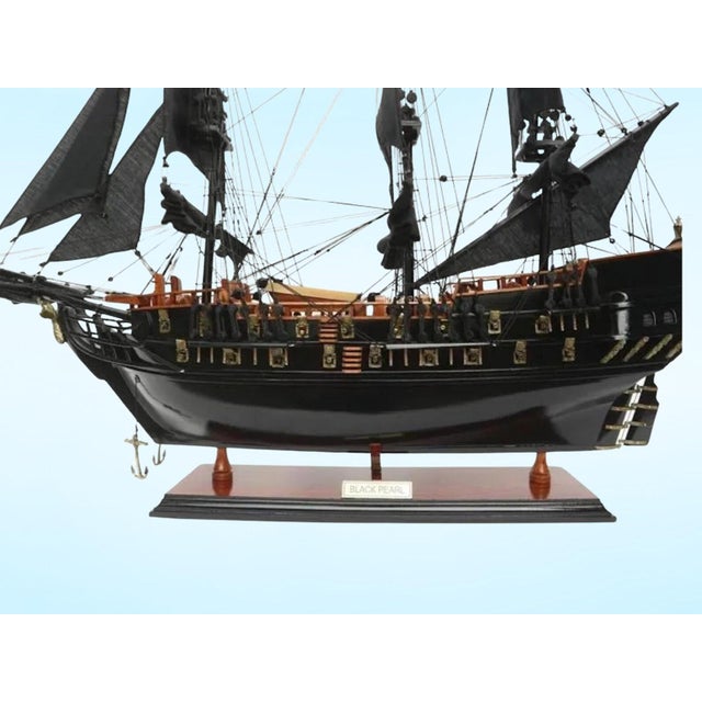 Not Yet Made - Made To Order Handmade Black Pearl Pirate Ship Model – Large Wooden Tall Ship for Nautical Home & Office Decor For Sale - Image 5 of 6