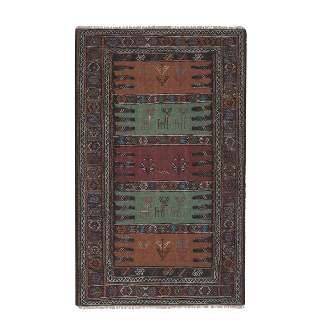 Animal Soumac Kilim Rug 3'4'' X 5'4'' For Sale - Image 13 of 13