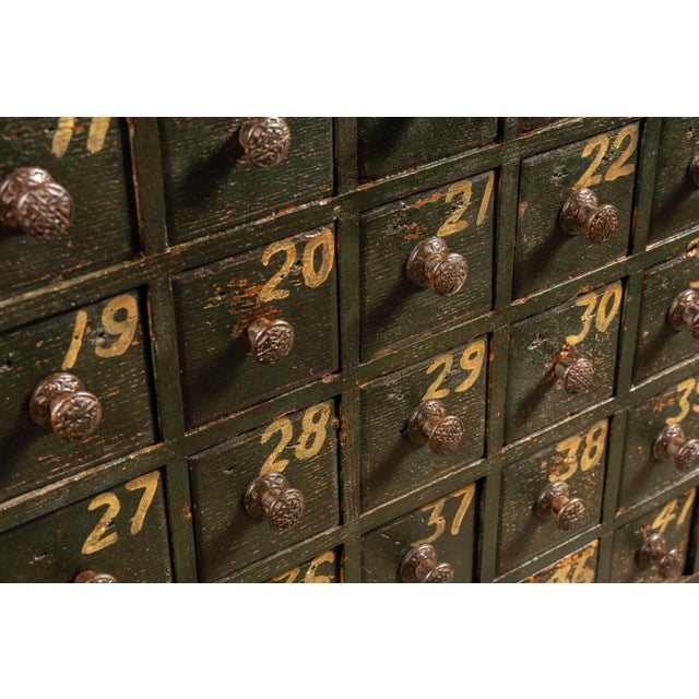 Early 20th Century Industrial Parts Cabinet in Green For Sale - Image 9 of 12