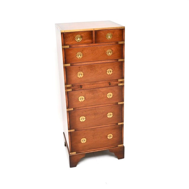 Yew Wood Military Campaign Chest of Drawers, 1950 For Sale - Image 11 of 11