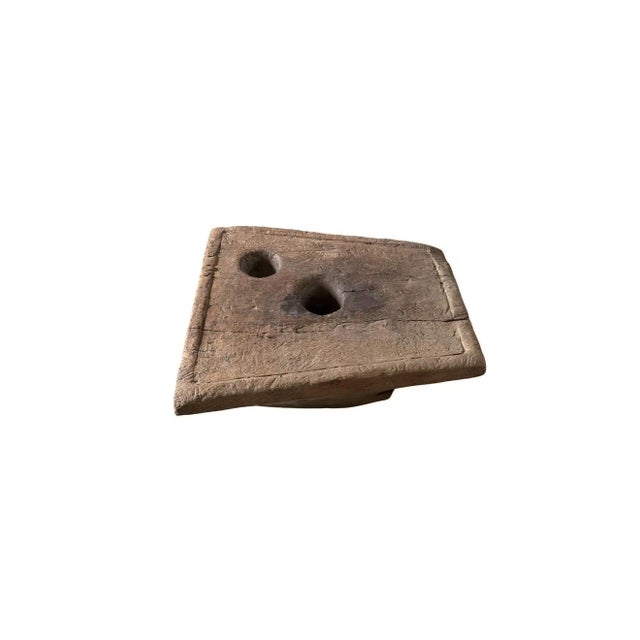 Wood Antique Rice Mortar Coffee Table or Pedestal, Java C. 1900 For Sale - Image 7 of 7