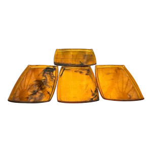 Vintage Faux Tortoise Shell Lucite Snack Trays - Set of 4