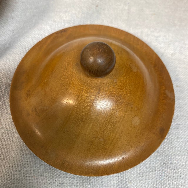 Myrtlewood Lidded Trinket Turned Hand Made Bowl For Sale In Sacramento - Image 6 of 10