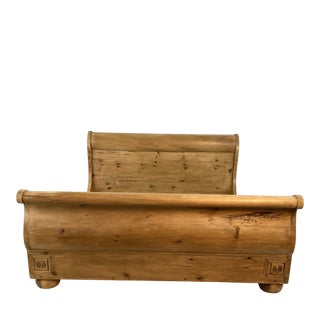 Vintage Pine Sleigh Bed For Sale