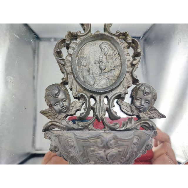 Pre-War Stoup with Angels on the Sides For Sale - Image 3 of 9