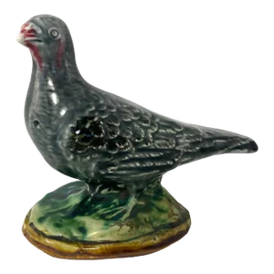 French Antique Majolica Pigeon Money Bank by Onnaing