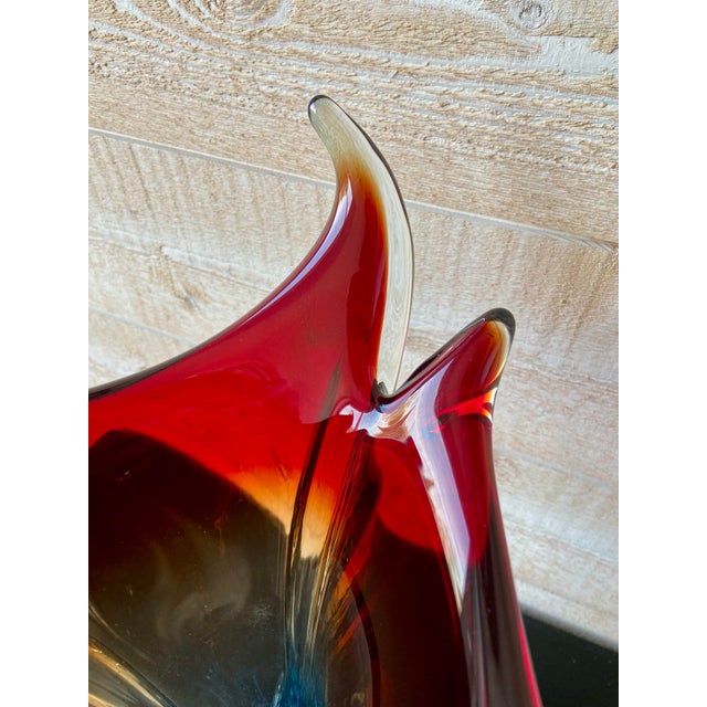 Large Sommerso Glass Vase from Made Murano Glass, 1970s For Sale - Image 6 of 10