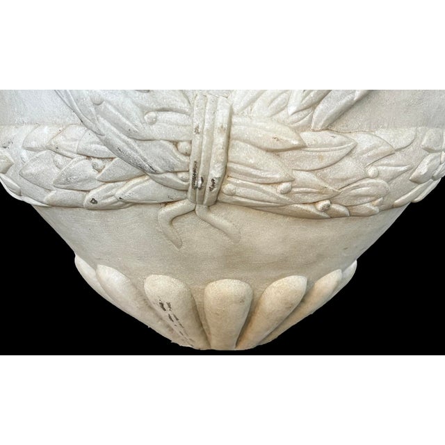 White Italian Neoclassical Style Carved Marble Urn, After the Antique For Sale - Image 8 of 9