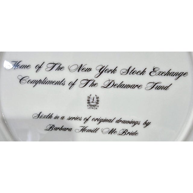Framed Lenox “Home of the New York Stock Exchange” Plate – Delaware Fund Series For Sale - Image 11 of 13