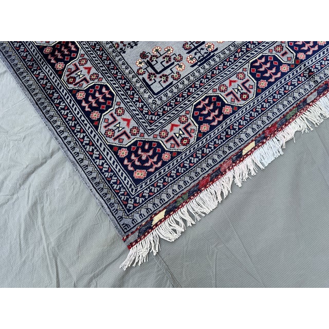 Gray Fine Turkmen Khal Mohammadi Rug, Rare Grey Field - 6'5" X 5'0" For Sale - Image 8 of 13