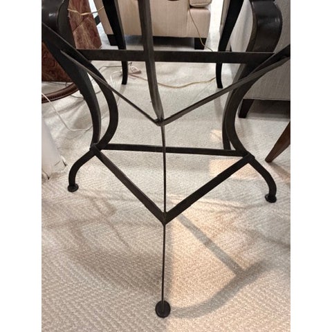 Stone Semi-Circle Granite-Top and Black Base Table For Sale - Image 7 of 11