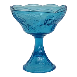 Indiana Glass Capri Blue Glass Colony Harvest Grape Compote Candy Dish Bowl