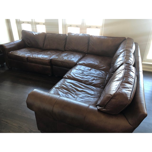 Restoration Hardware Lancaster Leather Sectional Sofa ...