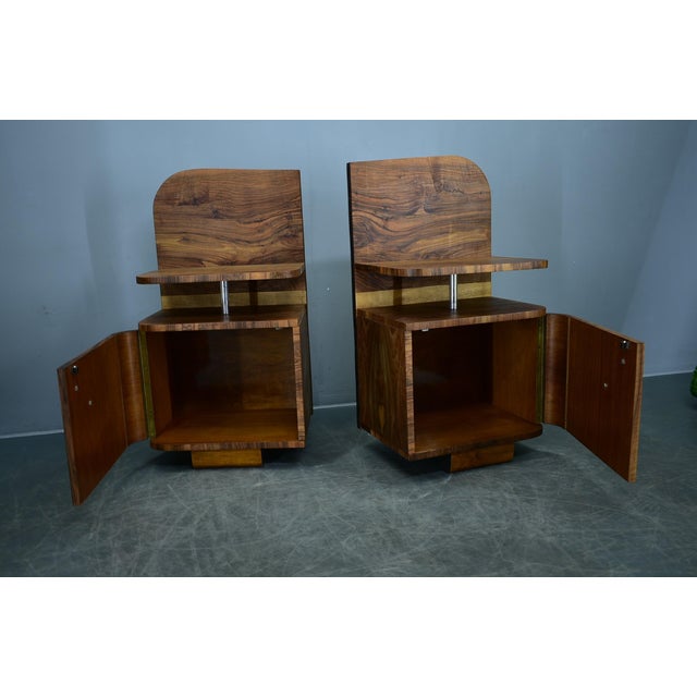 Art Deco Bedside Tables, Czechoslovakia, 1932s, Set of 2 For Sale - Image 11 of 18