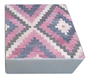 Modern Kelim Rug Top Ottoman Pouf