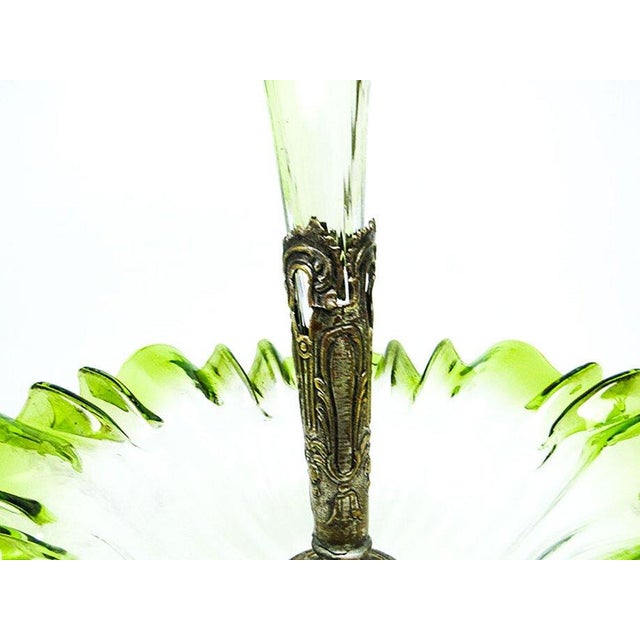 Art Nouveau Fruit Bowl on Stand with Flute Vase, 1900s For Sale - Image 11 of 12