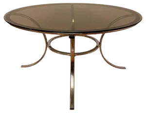 French Chromed Metal and Smoked Glass Coffee Table, 1970s
