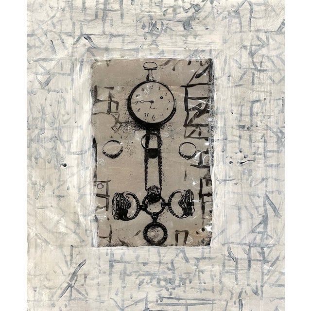 Double sided mixed media painting with collage on vellum by Atlanta artist Adrienne Anderson (1949-2020). Unsigned.