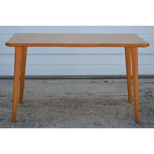 Mid-Century Modern Swedish Scalloped Edge Parquetry Side or End Table For Sale - Image 3 of 6