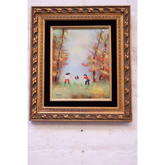 French Enamel on Copper Painting by Louis Cardin For Sale In New York - Image 6 of 6