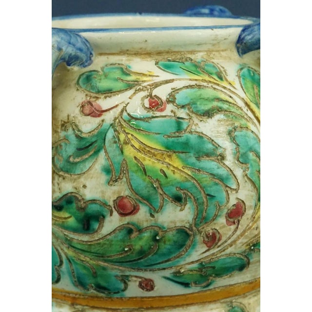 Antique Ceramic Vase with Handles from Fratelli Fanciullacci, 1890s For Sale - Image 11 of 18