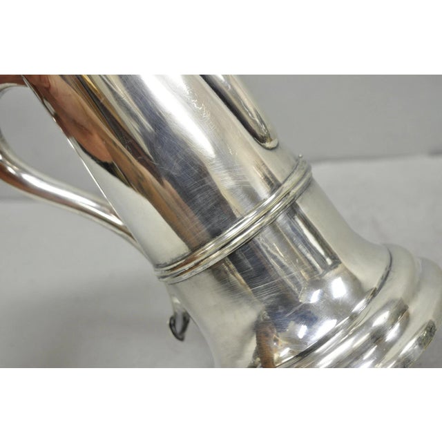 Antique English Regency Silver Plated Flagon Pitcher W/ Heart Handle For Sale - Image 16 of 18